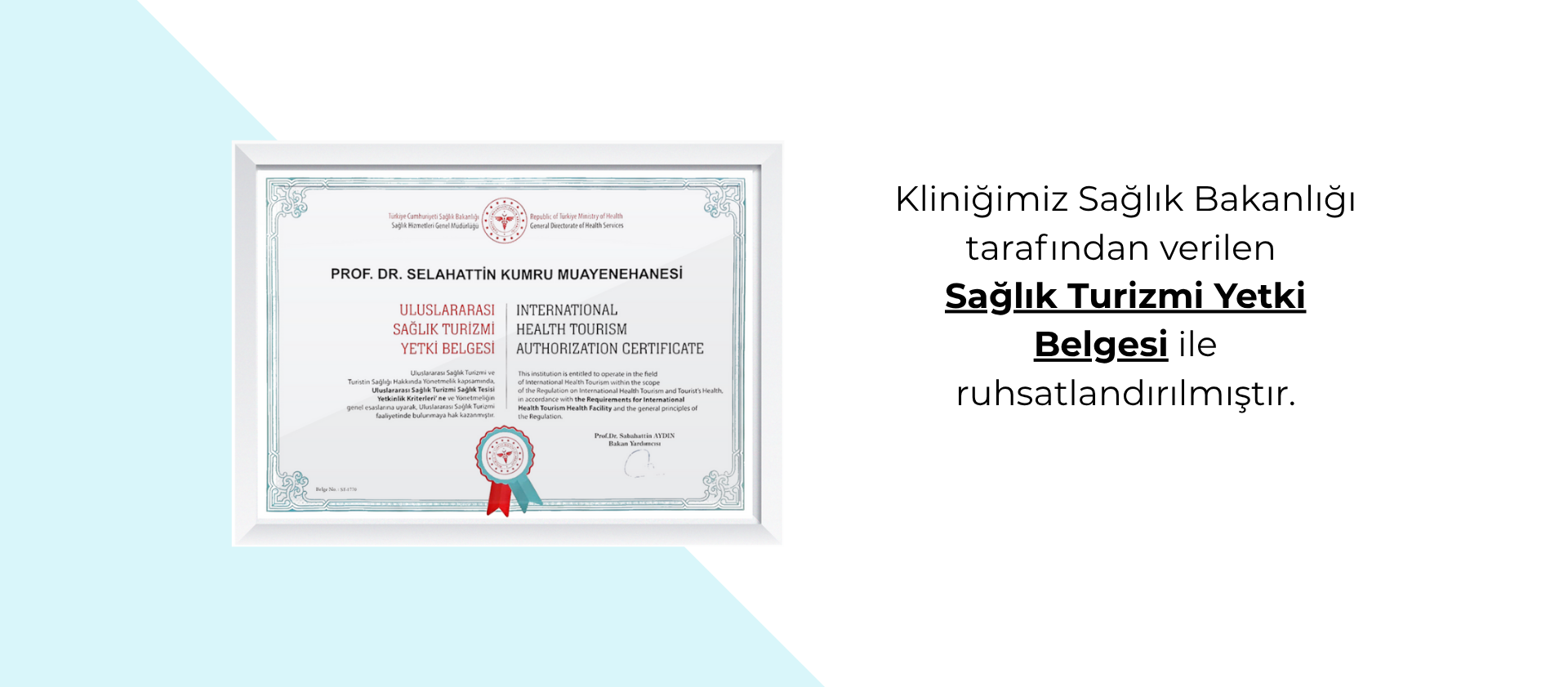Saglik Turizmi Yetki Belgesi